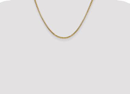 14K Semi-Solid Round Box with Lobster Clasp Chain (Style BC142-18)