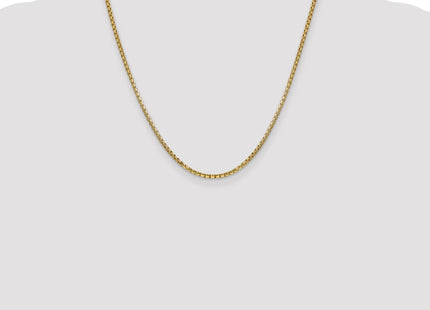 14K Semi-Solid Round Box with Lobster Clasp Chain (Style BC142-20)