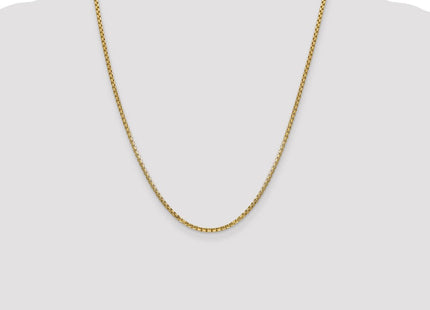 14K Semi-Solid Round Box with Lobster Clasp Chain (Style BC142-22)