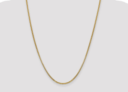 14K Semi-Solid Round Box with Lobster Clasp Chain (Style BC142-24)