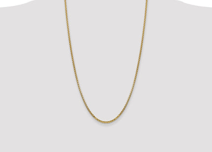 14K Semi-Solid Round Box with Lobster Clasp Chain (Style BC142-26)