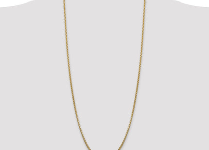 14K Semi-Solid Round Box with Lobster Clasp Chain (Style BC142-30)