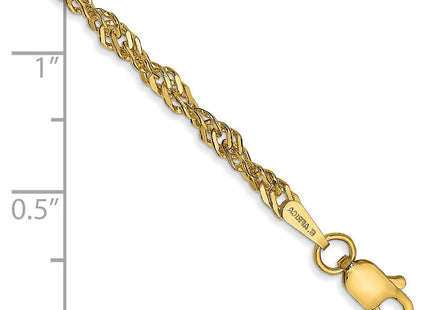 14K Lightweight Singapore with Lobster Clasp Anklet (Style BC149-9)