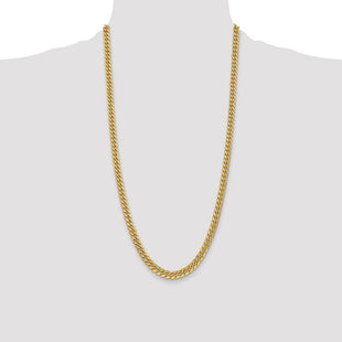 14K Semi-Solid Miami Cuban with Lobster Clasp Chain (Style BC154-28)