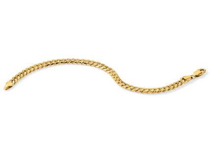 14K Semi-Solid Miami Cuban with Lobster Clasp Bracelet, 7 x 6mm