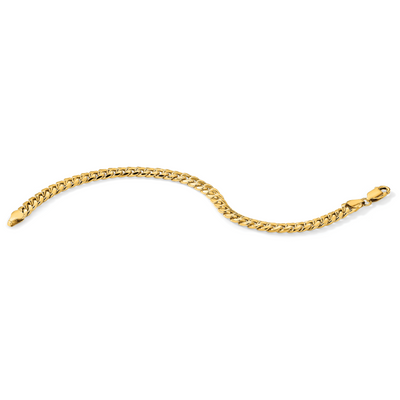 14K Semi-Solid Miami Cuban with Lobster Clasp Bracelet, 7 x 6mm