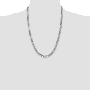 14k WG Semi-Solid Miami Cuban Chain (Style BC154W-24)