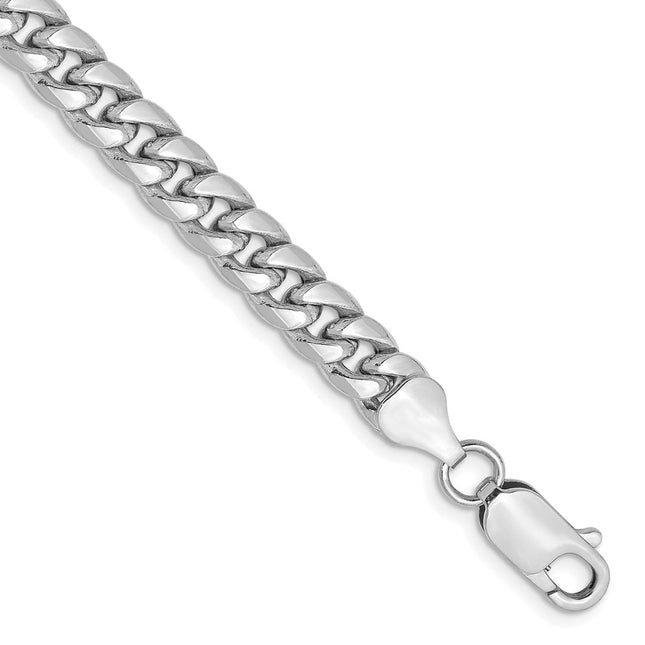 14k WG Semi-Solid Miami Cuban Chain, 7 x 6mm