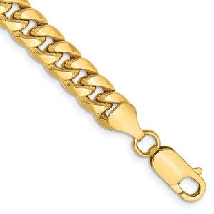 14K Semi-Solid Miami Cuban with Lobster Clasp Bracelet (Style BC155-7)