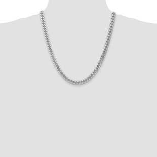 14k WG Semi-Solid Miami Cuban Chain (Style BC156W-22)