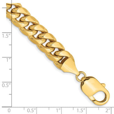 14K Semi-Solid Miami Cuban with Lobster Clasp Bracelet, 8 x 9.3mm