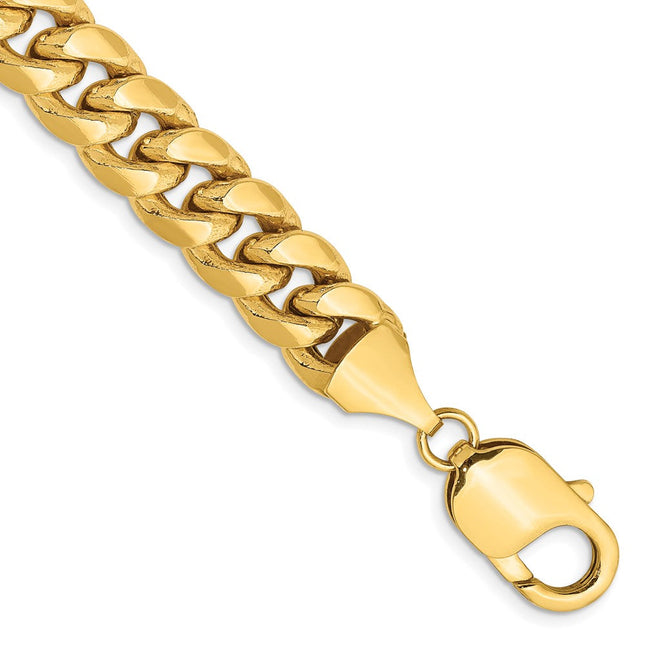 14K Semi-Solid Miami Cuban with Lobster Clasp Bracelet, 8 x 9.3mm