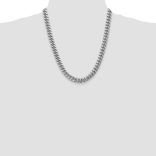 14k WG Semi-Solid Miami Cuban Chain (Style BC157W-22)