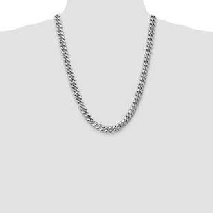 14k WG Semi-Solid Miami Cuban Chain (Style BC157W-24)