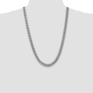 14k WG Semi-Solid Miami Cuban Chain (Style BC157W-26)