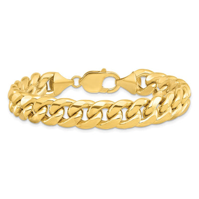 14K Semi-Solid Miami Cuban with Lobster Clasp Bracelet, 8 x 11mm