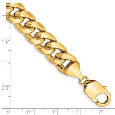 14K Semi-Solid Miami Cuban with Lobster Clasp Bracelet, 8 x 11mm