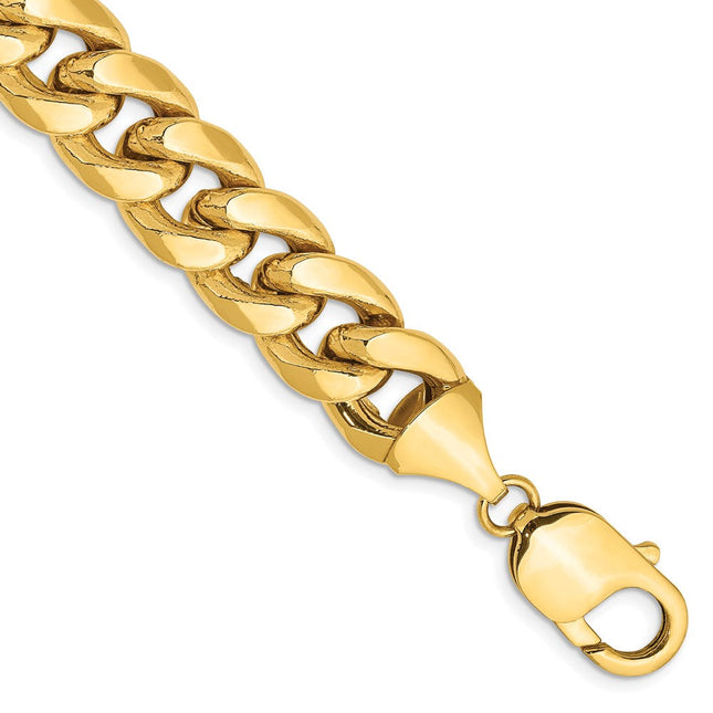 14K Semi-Solid Miami Cuban with Lobster Clasp Bracelet, 8 x 11mm