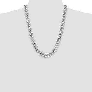 14k WG Semi-Solid Miami Cuban Chain (Style BC158W-24)