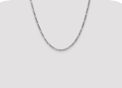 14K White Gold Semi-Solid Figaro with Lobster Clasp Chain (Style BC159-20)