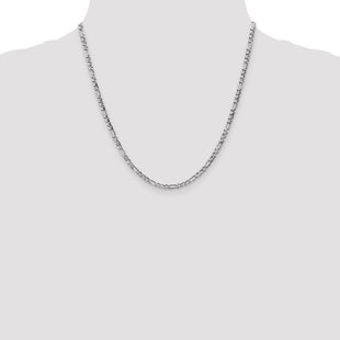 14K White Gold Semi-Solid Figaro with Lobster Clasp Chain (Style BC159-20)