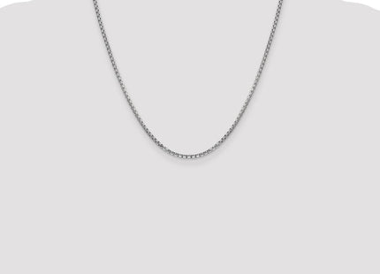 14K White Gold Semi-Solid Round Box with Lobster Clasp Chain (Style BC162-20)