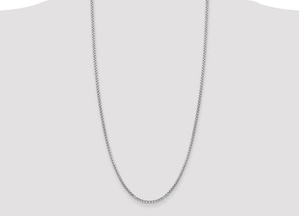 14K white gold box link bracelet