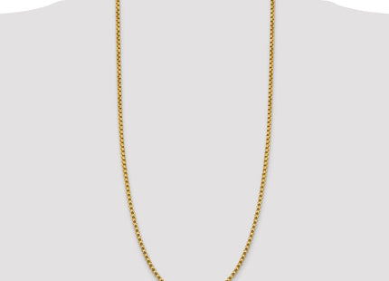14K Semi-Solid Round Box with Lobster Clasp Chain (Style BC163-30)