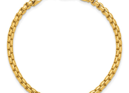 14K Semi-Solid Round Box with Lobster Clasp Bracelet (Style BC163-7)