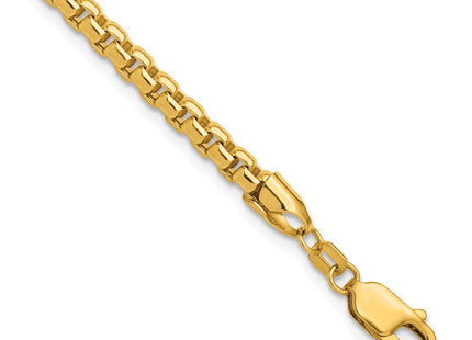 14K Semi-Solid Round Box with Lobster Clasp Bracelet (Style BC163-7)