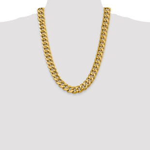 14K Semi-Solid Miami Cuban with Lobster Clasp Chain (Style BC165-24)