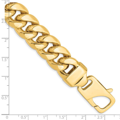 14K Semi-Solid Miami Cuban with Lobster Clasp Bracelet, 8 x 15mm