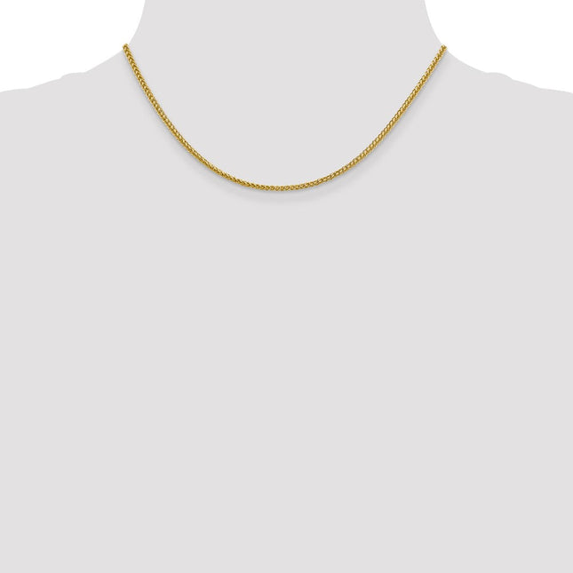 14K Semi-Solid 3-Wire Wheat with Lobster Clasp Chain, 16 x 2.35mm