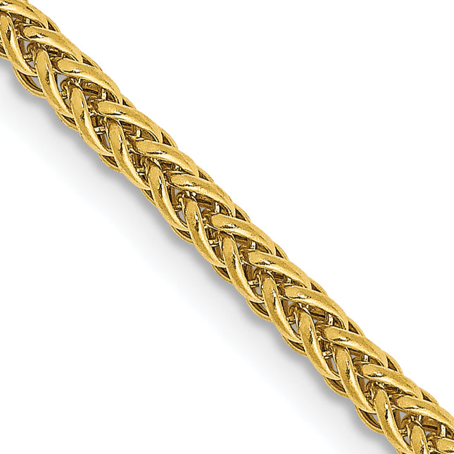 14K Semi-Solid 3-Wire Wheat with Lobster Clasp Chain, 16 x 2.35mm