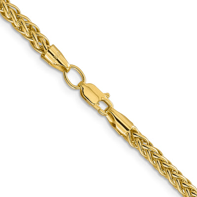 14K Semi-Solid 3-Wire Wheat with Lobster Clasp Chain, 18 x 3.5mm