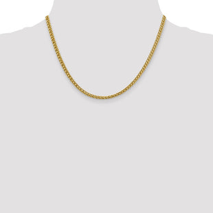 14K Semi-Solid 3-Wire Wheat with Lobster Clasp Chain (Style BC177-18)