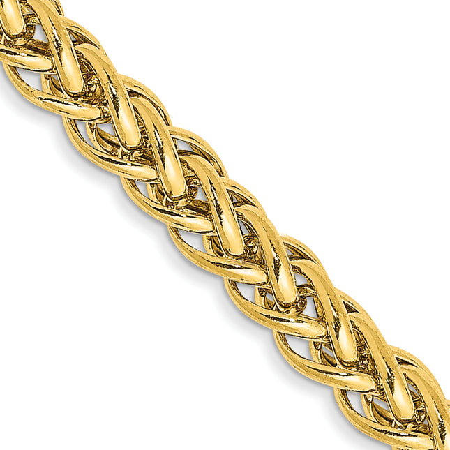 14K Semi-Solid 3-Wire Wheat with Lobster Clasp Chain, 18 x 3.5mm