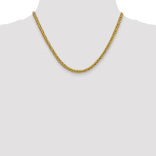 14K Semi-Solid 3-Wire Wheat with Lobster Clasp Chain (Style BC178-18)
