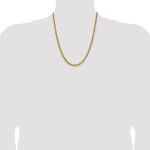 14K Semi-Solid 3-Wire Wheat with Lobster Clasp Chain (Style BC178-22)