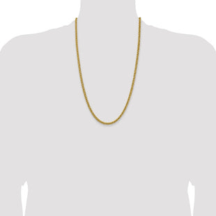 14K Semi-Solid 3-Wire Wheat with Lobster Clasp Chain (Style BC178-26)