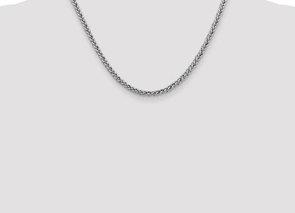 14K White Gold Semi-Solid 3-Wire Wheat with Lobster Clasp Chain (Style BC180-18)