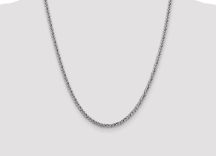14K White Gold Semi-Solid 3-Wire Wheat with Lobster Clasp Chain (Style BC180-22)