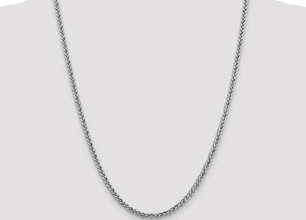 14K White Gold Semi-Solid 3-Wire Wheat with Lobster Clasp Chain (Style BC180-24)