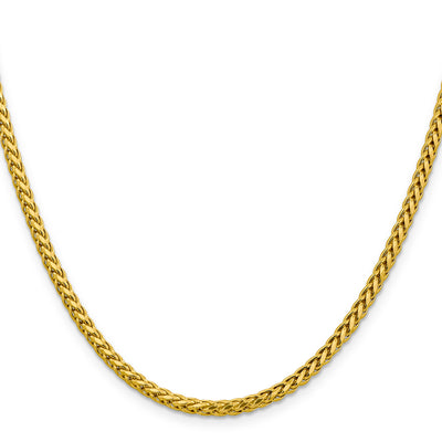 14K Semi-Solid Diamond-cut Wheat with Lobster Clasp Chain, 18 x 3.1mm