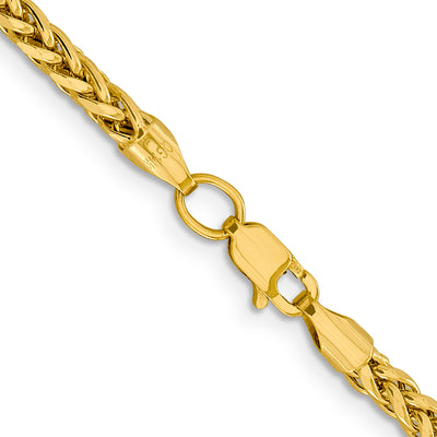 14K Semi-Solid Diamond-cut Wheat with Lobster Clasp Chain, 18 x 3.1mm
