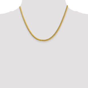 14K Semi-Solid Diamond-cut Wheat with Lobster Clasp Chain (Style BC184-18)