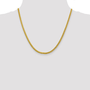 14K Semi-Solid Diamond-cut Wheat with Lobster Clasp Chain (Style BC184-20)