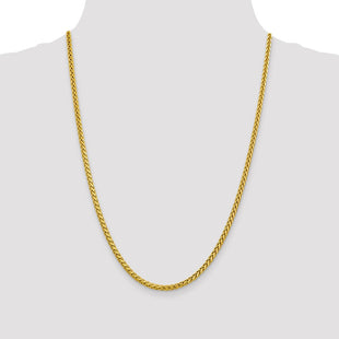 14K Semi-Solid Diamond-cut Wheat with Lobster Clasp Chain (Style BC184-24)