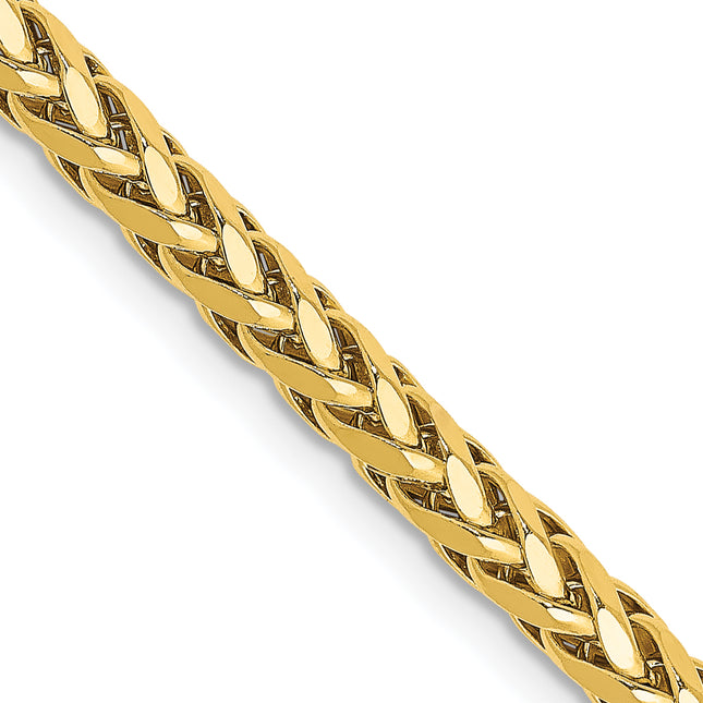 14K Semi-Solid Diamond-cut Wheat with Lobster Clasp Chain, 18 x 3.1mm
