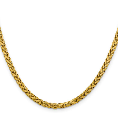 14K Semi-Solid Diamond-cut Wheat with Lobster Clasp Chain, 18 x 3.7mm